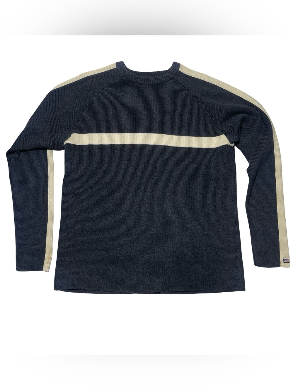 Vintage Polo By Ralph Lauren Jeans Sweater Men’s Size XL Striped Gray Cream